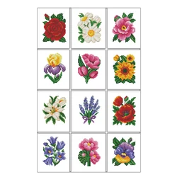 Huacan 12pcs/set 5D DIY Diamond Painting Embroidery Mosaic Flower Rose Pictures Full Round Suower Craft Home Decoration