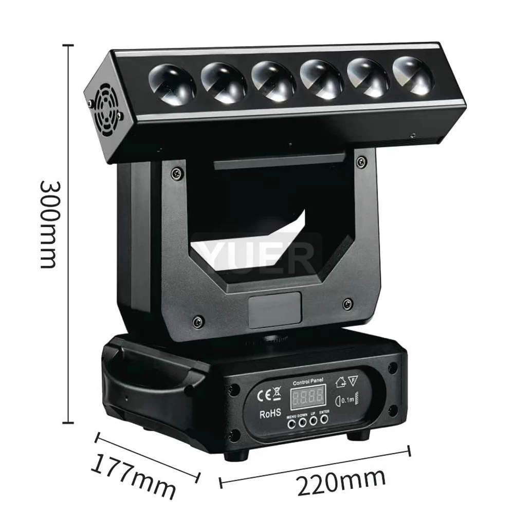 YUER NEW 6X20W Beam LED With Strobe Moving Head Light Dj Disco Controller LED Lamp RGBW 4in1 XYZ Moving Head Infinite rotation