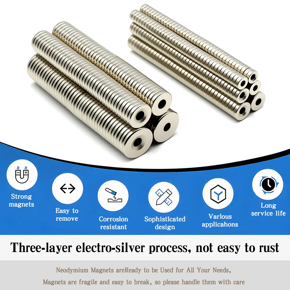 Hochfester runder Neodym-Magnet mit Löchern, NdFeB, permanenter, leistungsstarker Kühlschrankmagnet, Magnet-Eisen, 30x5-6mm – Detail 4