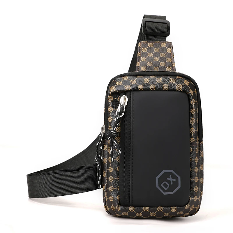 Casual Business Schulter Tasche für Männer PU Leder Umhängetasche Breiten Gurt Umhängetaschen Plaid Designer Männlichen Sling Taschen – Detail 2