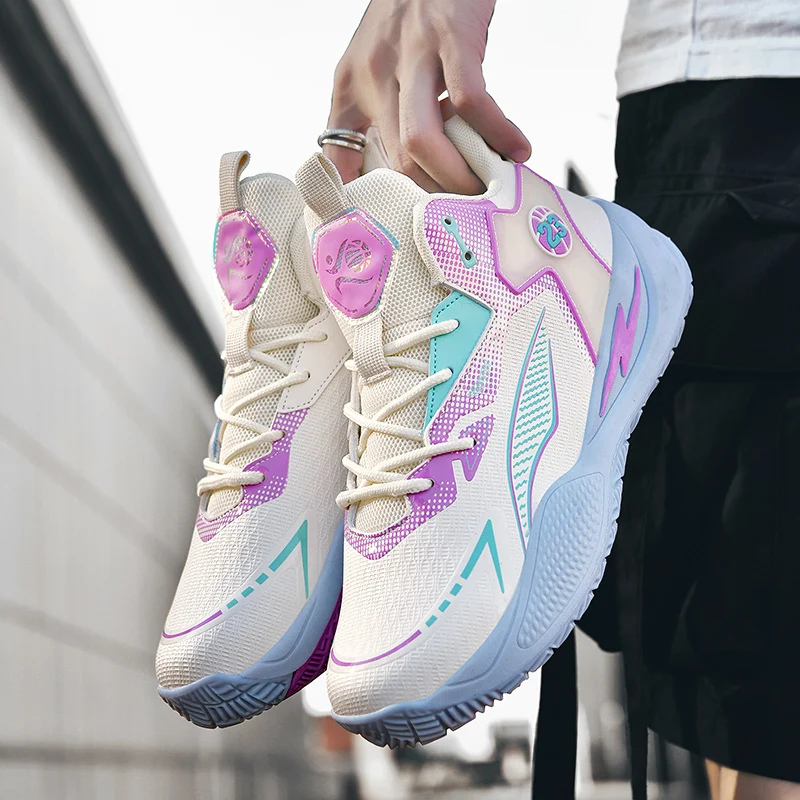 

2026 Новые баскетбольные кроссовки унисекс весна/осень — модные высокие нескользящие износостойкие тренировочные кроссовки, повседневная спортивная обувь