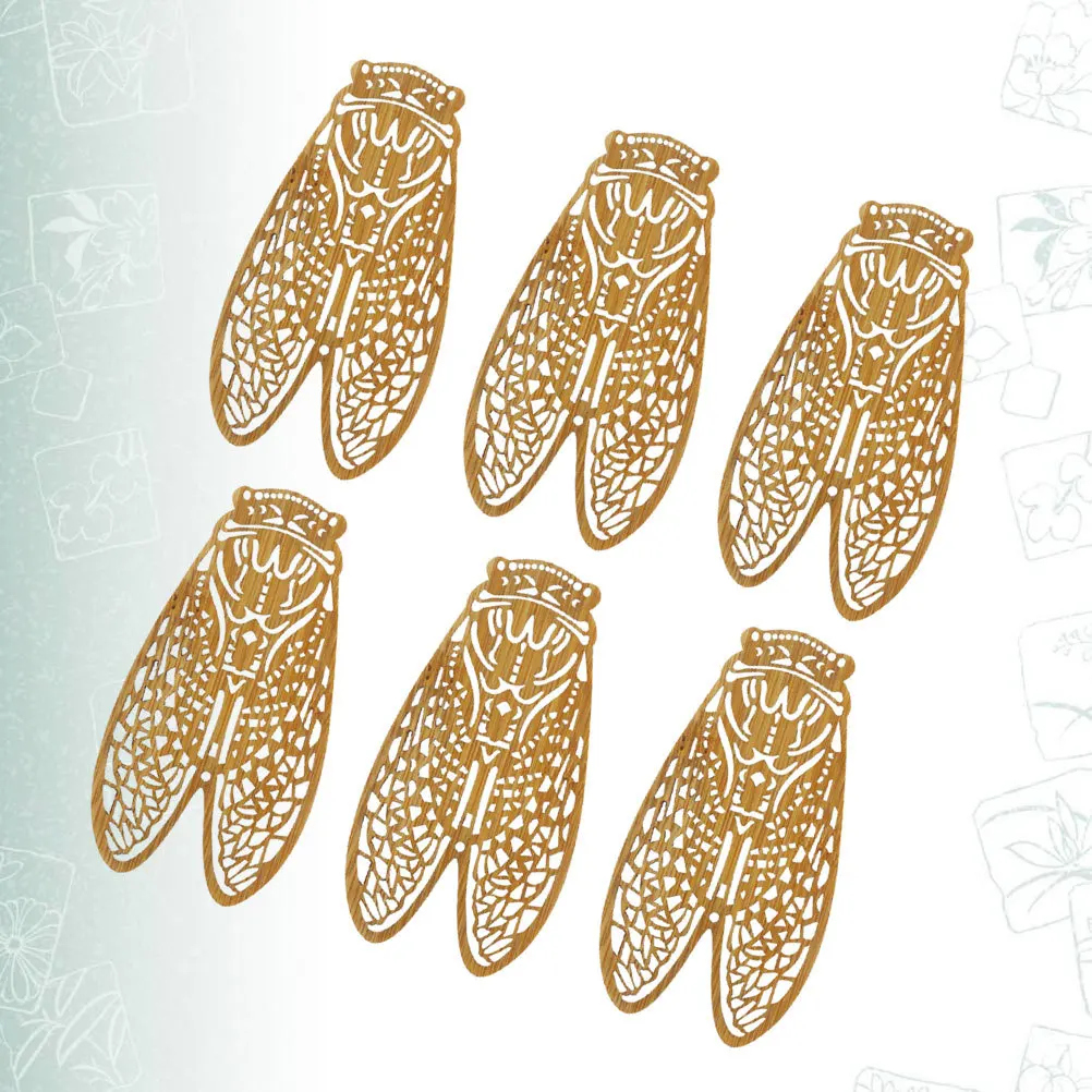 

6Pcs Wooden Bookmark Decorative Page Marker Tags Creative Souvenir Gift for School Office Stationery Wooden Bookmark