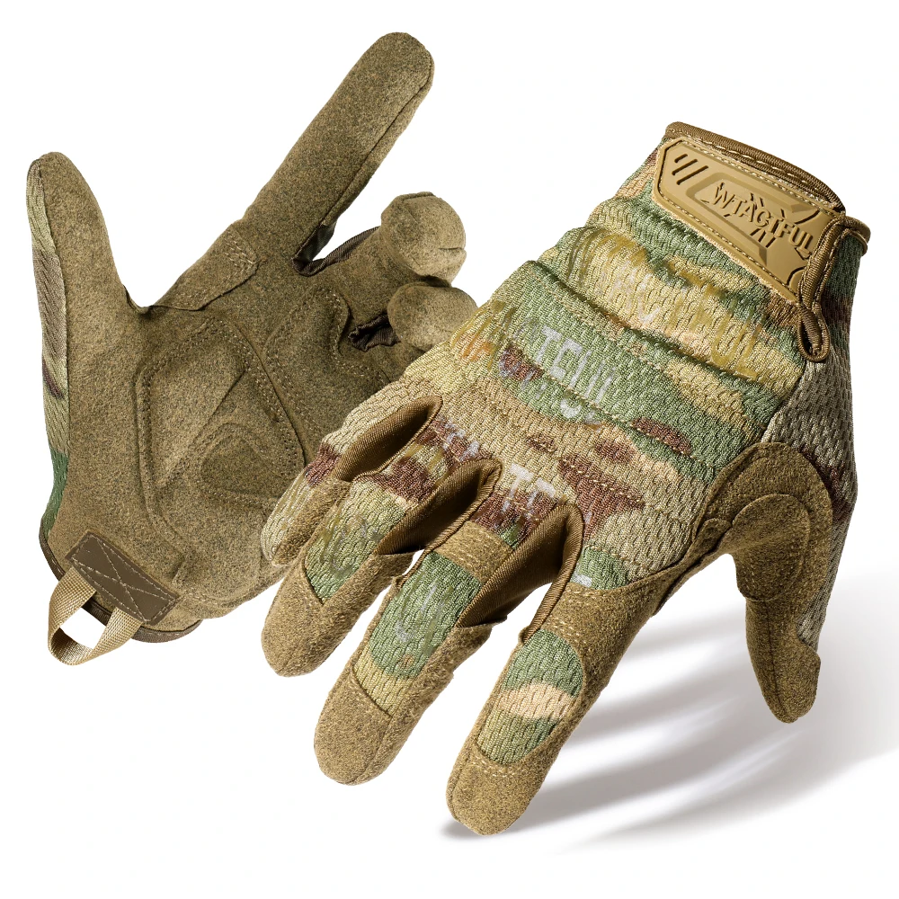 Gants tactiques pour écran tactile, Camouflage, Paintball, tir, Airsoft, Combat, chasse, résistant aux chocs, doigt complet, vélo pour hommes et femmes
