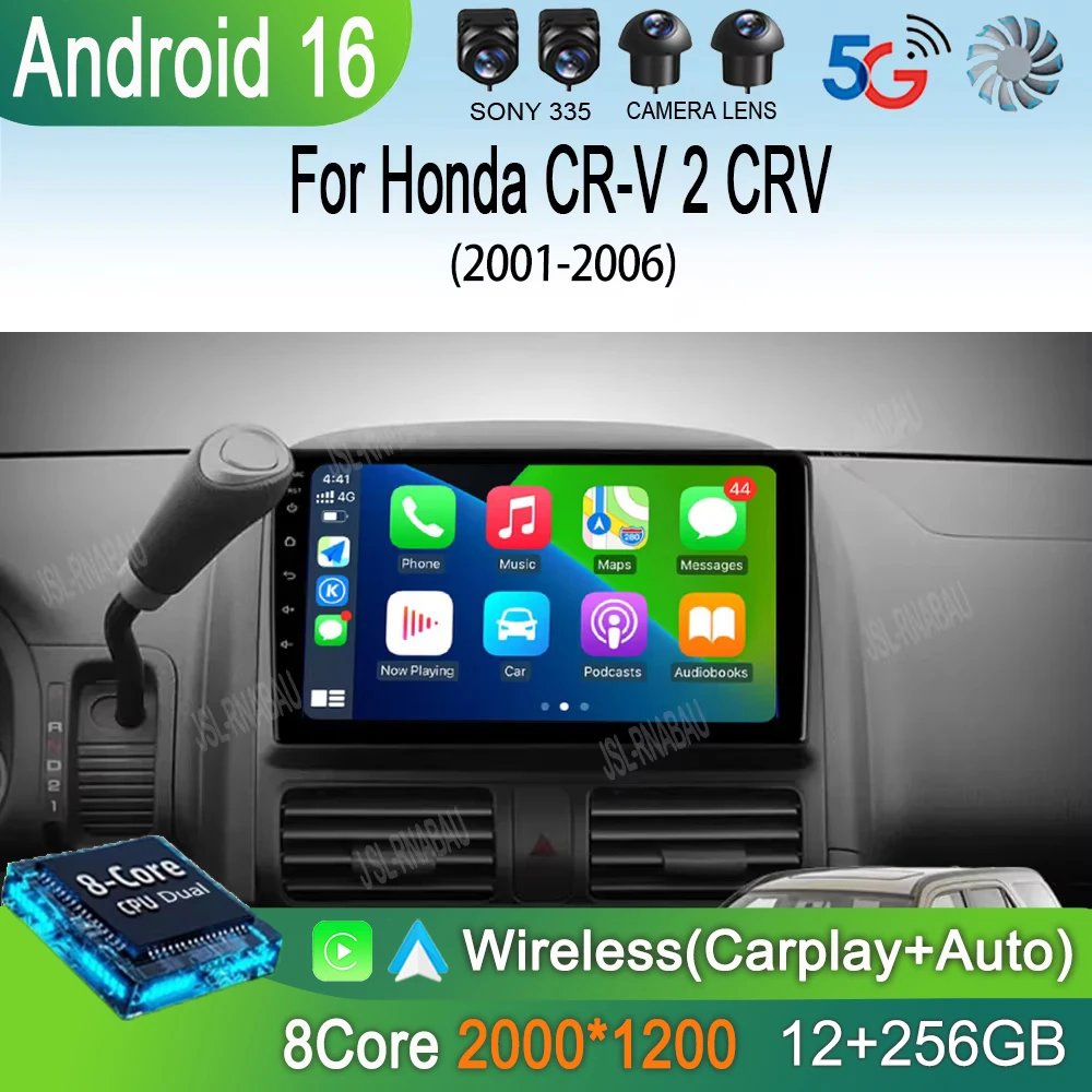 

Автомагнитола 2DIN Android 16 для Honda CR-V 2 (2001-2006) с GPS, CarPlay, мультимедиа, видеоплеером и DVD