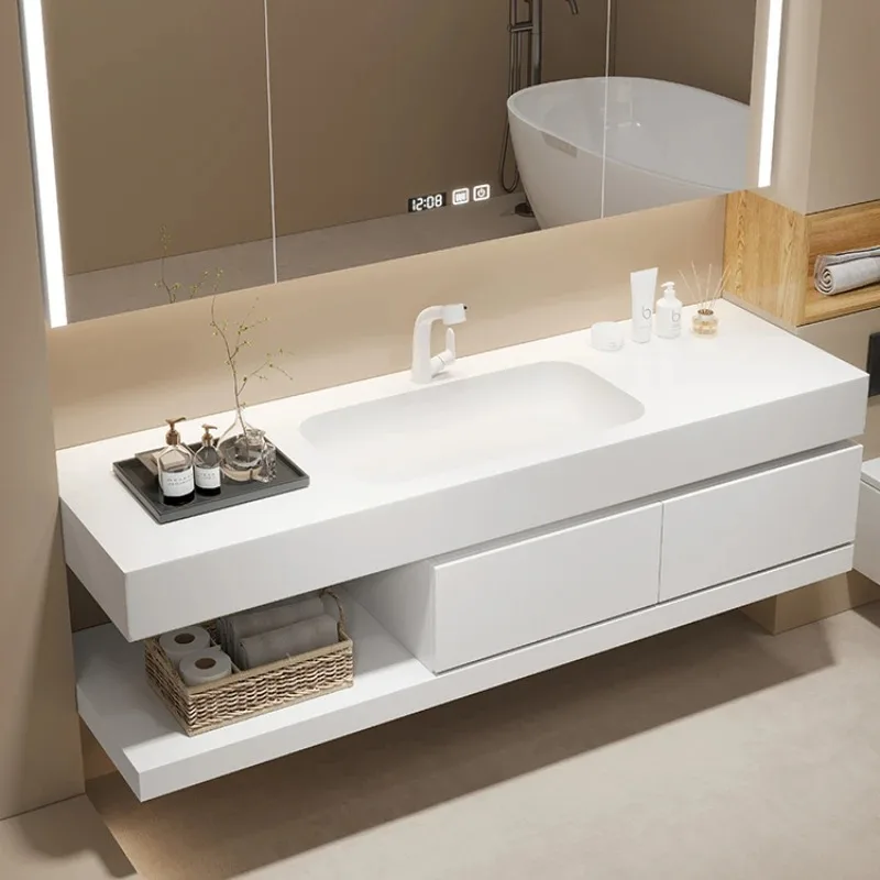 

Integrated basin pure acrylic bathroom cabinet combination oak washbasin washstand