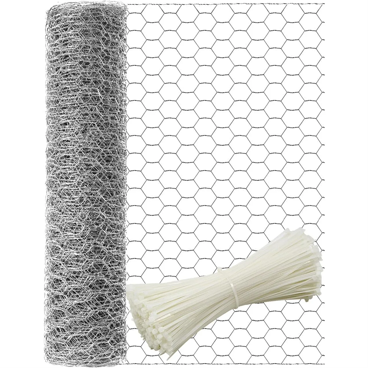 

16in X 66ft Galvanized Chicken Wire Mesh Fencing For Garden Plant Protection Anti-Rust Hexagonal Poultry Netting With 1in Holes