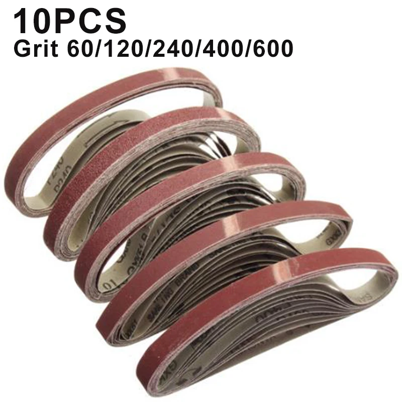 10pcs/lot 15mm Sanding Belt Sandpapers For 15x452 Air Belt Sander Polishing Papaer Grit 60 120 240 400 600