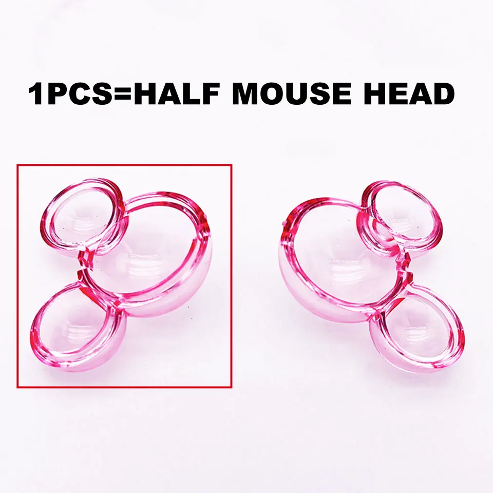 Kawaii Transparent Half Mouse Head Beads For Jewlry Making DIY Decorations Beadable Pens Phone Chain Keychain Hair Accessories