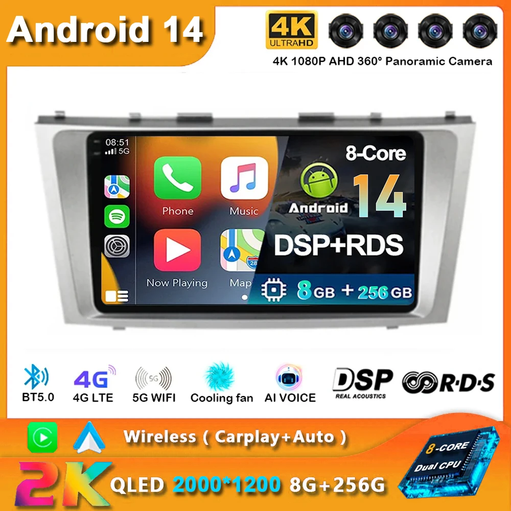 

Android 14 Car Radio For Toyota Camry 2007 2008 2009 2010 2011 Navigation GPS Multimedia Video Player Stereo Carplay Auto WiFI