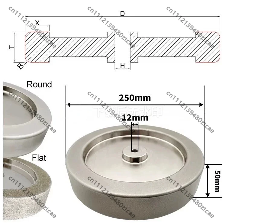 10 Inch CBN Sharpening Grinding Wheel 2505012mm HSS Tool Right Angle Polishing Abrasive Disc