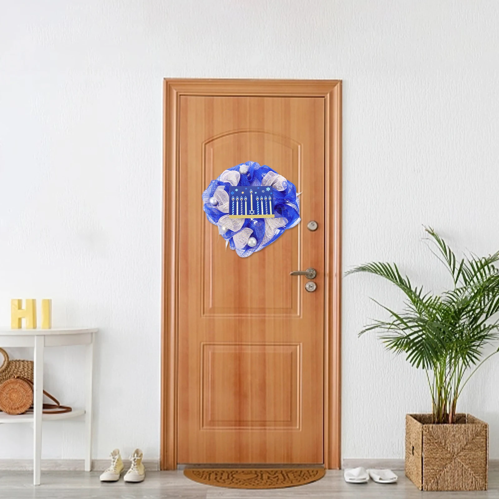 

Artificial Wreath Wreaths for Front Door Navy Blue Chanukah Ornaments Holiday Office