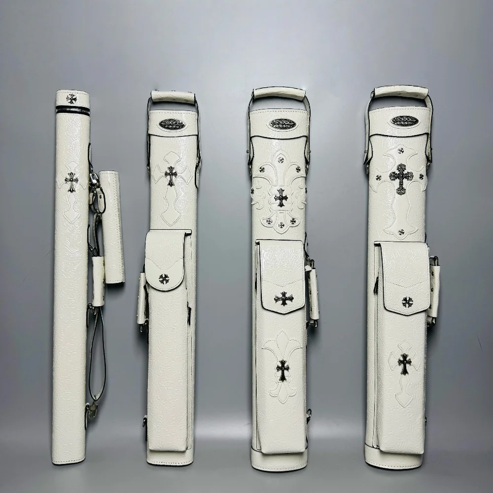 

Hand Made Leather Billiard Pool Cue Case Holder 1x1 / 2X2 / 3x4 Holes White