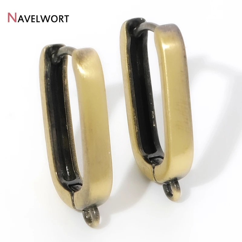 1/2/3Pairs Bronze Color Vintage Rectangle Earring Hooks,Accessories For Earrings,Brass Metal Shvenzy Earwires Earring Fixtures
