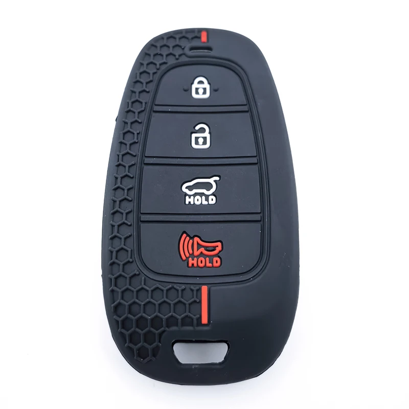 For Hyundai Tucson Solaris Sonata Hybrid NEXO NX4 Santafe Dn8 2020 2021 2022 Silicone Key Fob Cover Case Protect Skin Hood