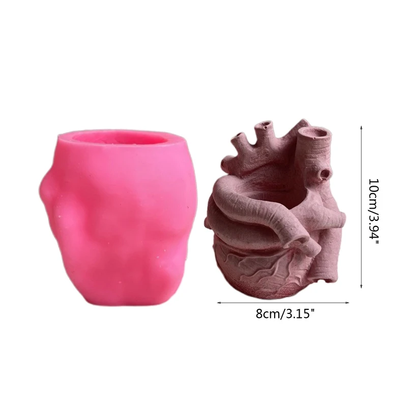 Heart Vessel Flower Pot Mold Vessel Silicone Mold Concrete Holloween Mold 37JB