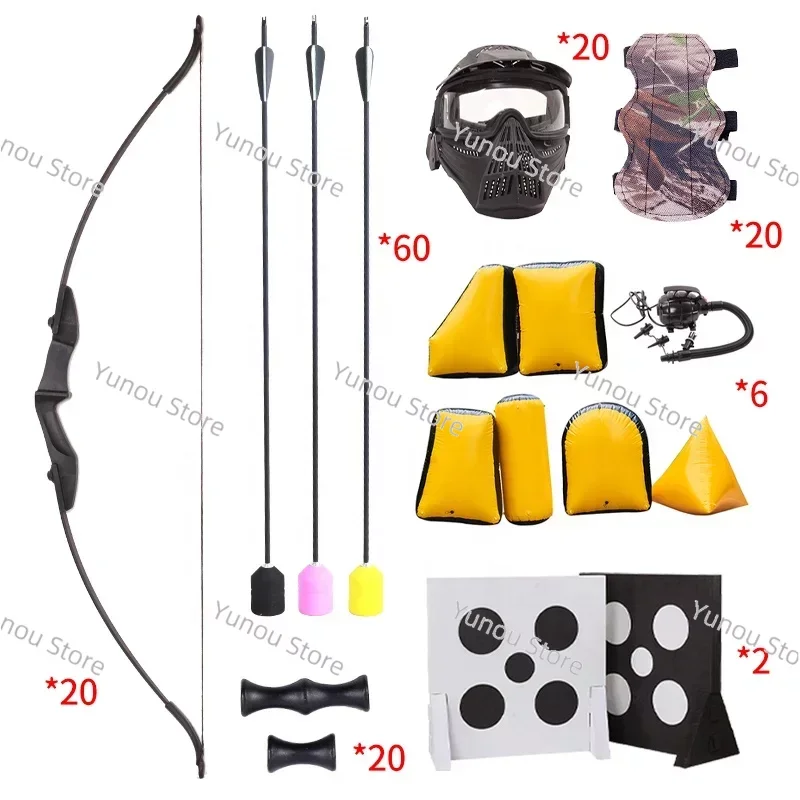 Combat Archery Tag Set Outdoor Shooting Range Bow and Arrow Equipment Shooting Games Right Left Hand Recurve Bow