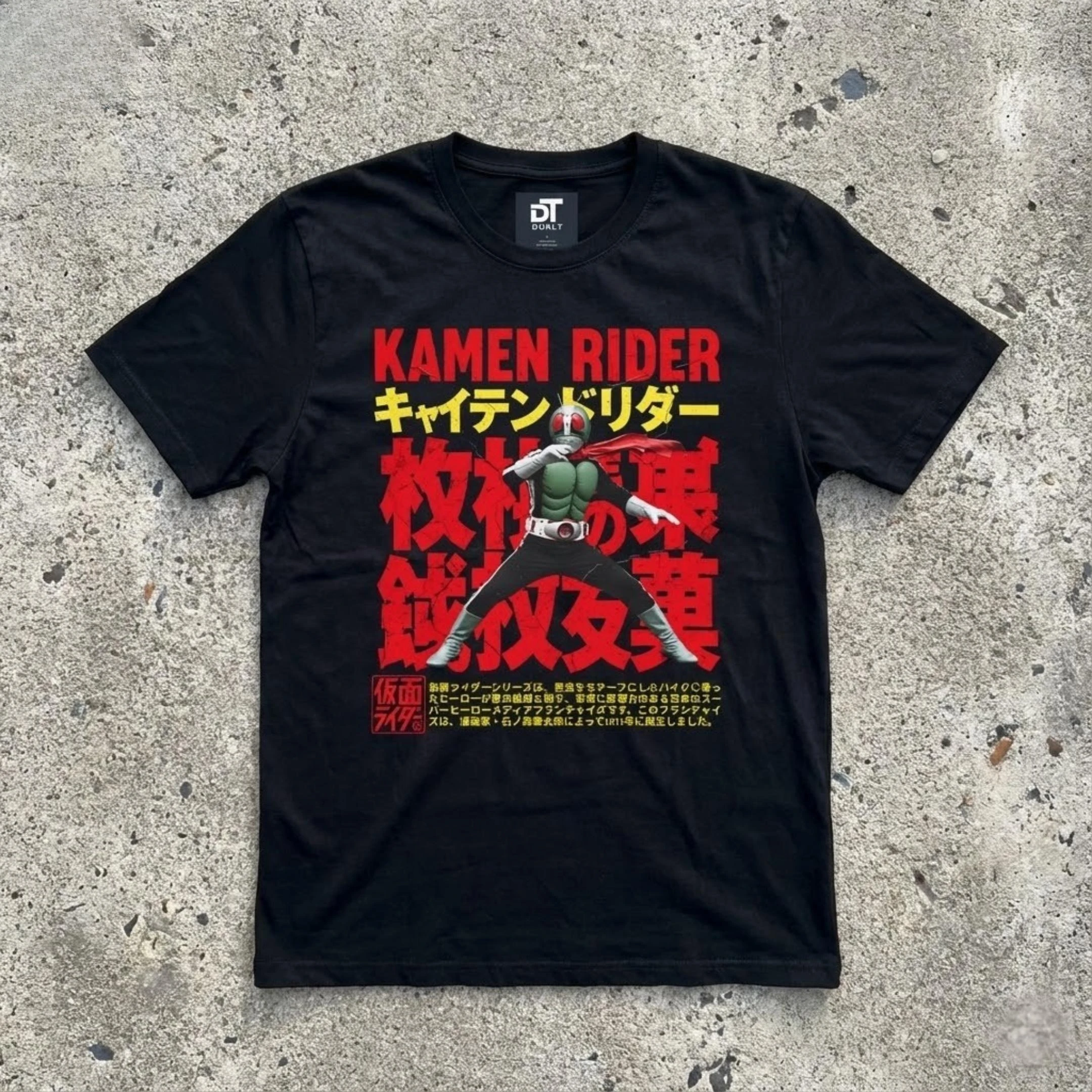 Neues Kamen Knight Shirt Retro japanisches Spezialfoto T-Shirt Maskiertes Rittermuster Kurzarm Anime Style Streetwear 90er Jahre Stil