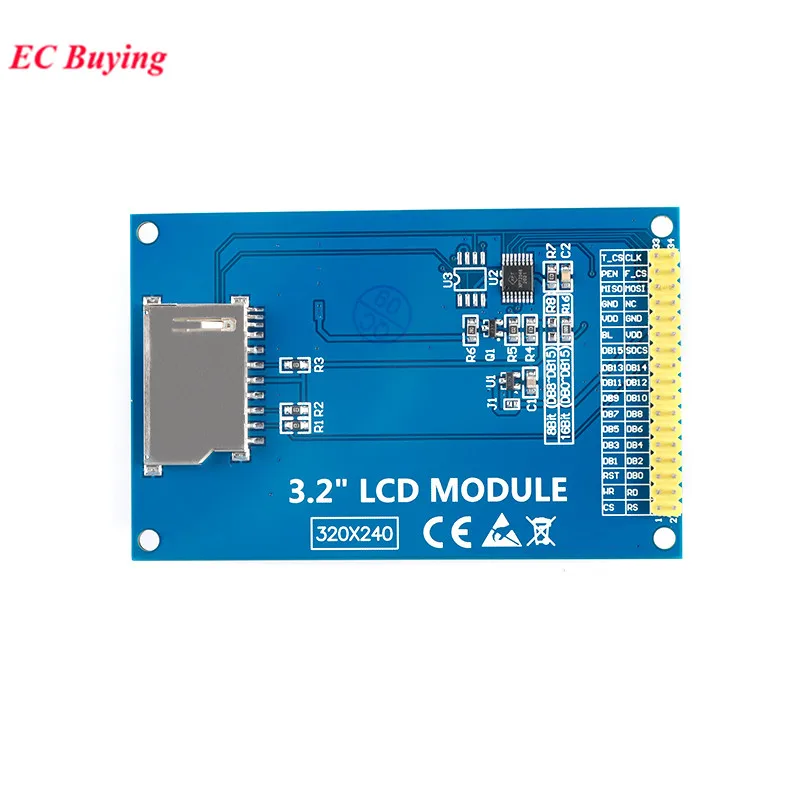 3.2 Polegada 3.2 ''Cor TFT LCD Módulo de Tela de Toque HD 320X240 ILI9341 8Bit/16Bit Interface Paralela Compatível Atomic 34P