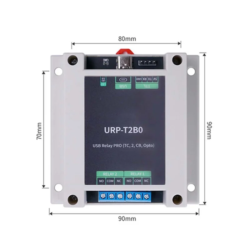 FEDI-Industrial USB Relay PRO 2-Way Relay Isolation Rail USB/TTL Control Relay Forautomation Application