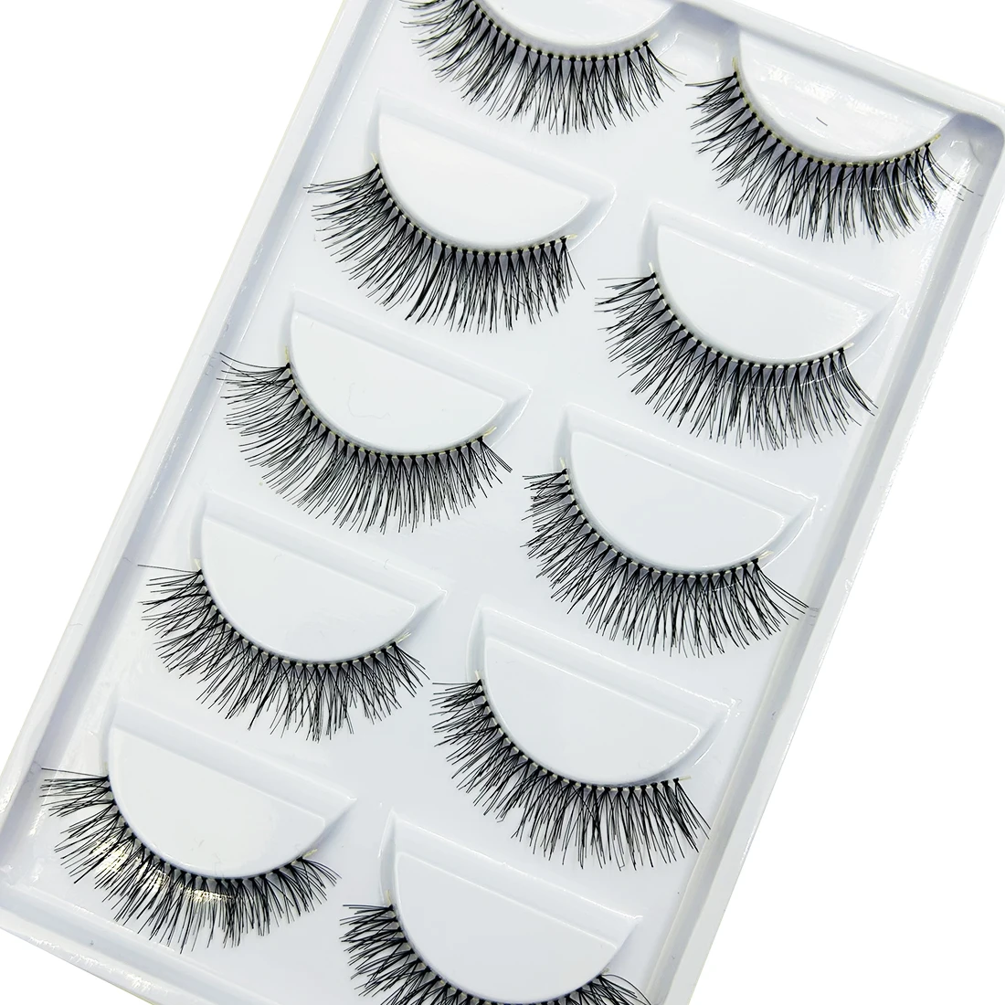 Faux cils doux et naturels faits à la main, outil de beauté, extension de cils, maquillage, 5 paires