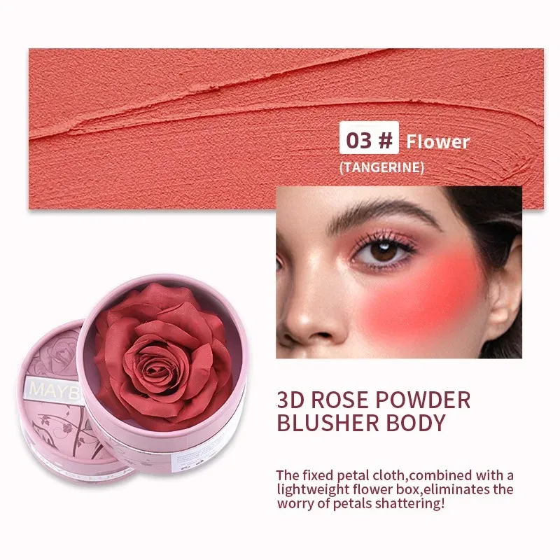 3DRose 56.4G Blush Highlighter Nude Makeup - Small Petal Easy Color Long Lasting Women's Facial Enhancer. ผลิตภัณฑ์เพิ่มความโดดเด่นให้ใบหน้าสำหรับผู้หญิง