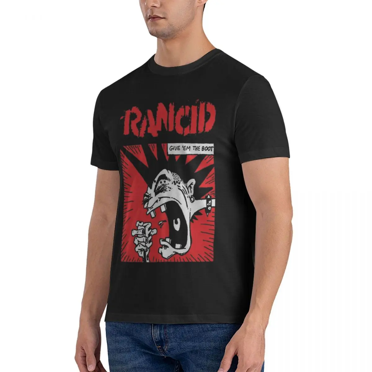 Hipster Rancid Classic T-Shirts Men Crewneck Pure Cotton T Shirts R-Rancid Rock Band5 Short Sleeve Tee Shirt Original Clothes