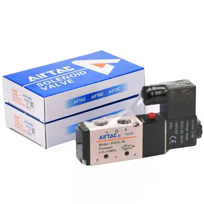 4V210-08 Better Quality Airtac Type Pneumatic Electric Solenoid Valve Directional Control Air Magnetic Valve 12V 24V 220V