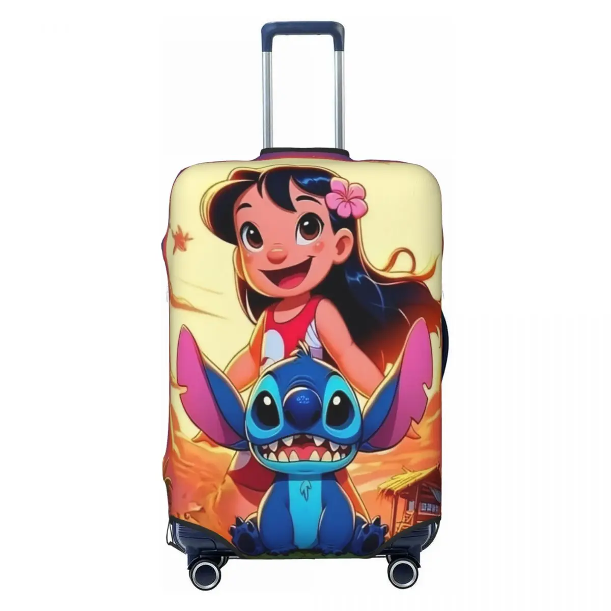 

Custom Cartoon Lilo And Stitch Luggage Cover Protector Washable Travel Suitcase Covers
