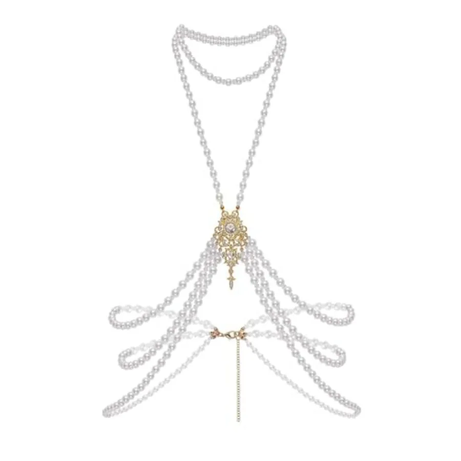

BABEYOND 1920s Pearl Body Chain for Evening Party Gatsby Imitation Pearl Chain for Flapper Costume