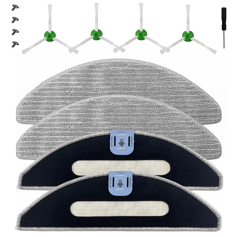 Mop Pads And Side Brushes Replacement Parts For Irobot Roomba Combo I5 I5+ J5 J5+ Robot Vacuum Cleaner, Reusable Pad
