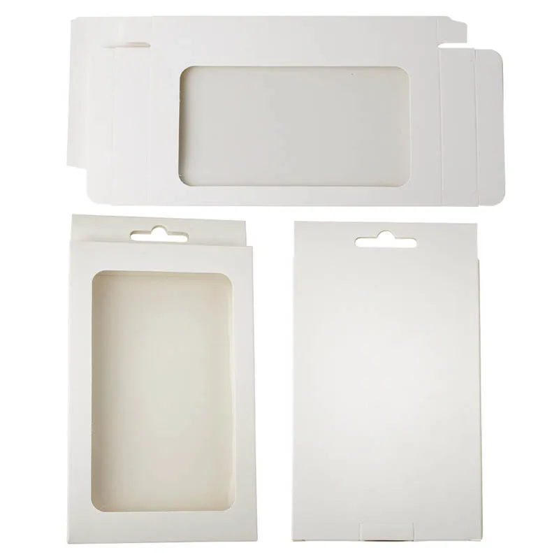 30pcs/lot Cell Phone Case Packing Boxes with Window Hang Hole Gift Box For Wrapping Jewelry Cosmetics 175x105x17mm/175x105x25mm