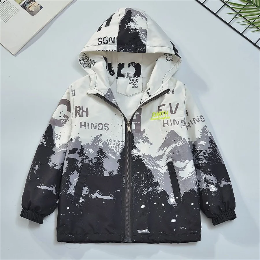 Big Size Spring Teenager Boys Coats Casual Outdoor Hooded Sweatshirt For Kids 3-14 Years Handsome Children Windbreaker Jacket