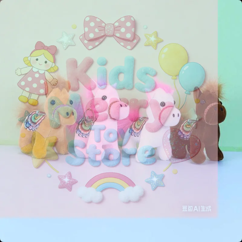 Colgante de poni de peluche de dibujos animados para niños, muñeco de peluche de poni suave y encantador, llavero de coche con dije, regalos de mascota de Año Nuevo