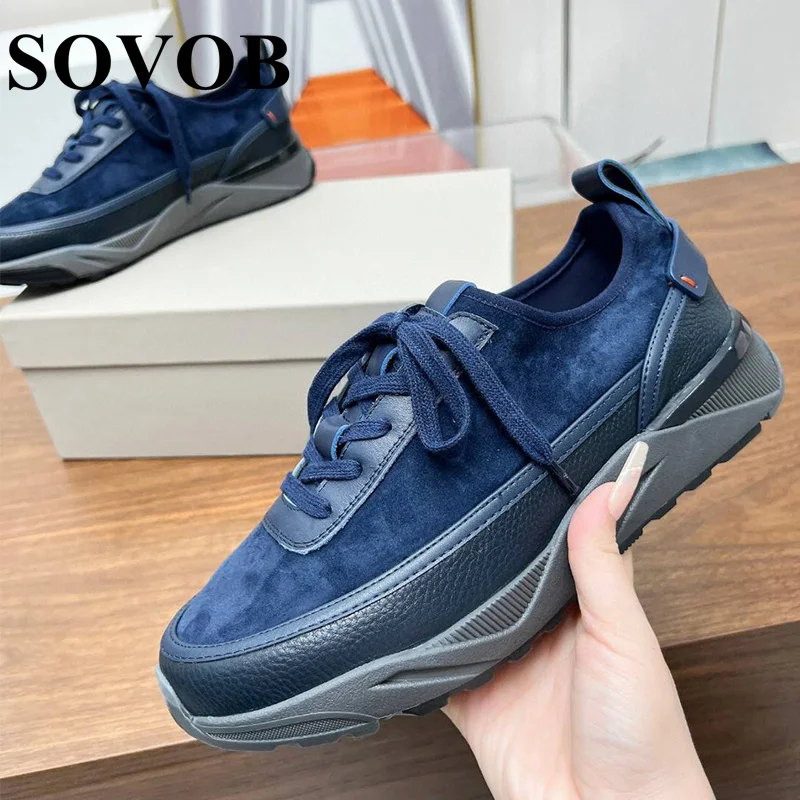 

Spring Autumn Tie Up Thick Soled Flat Shoes Men's Simple Versatile Round Toe Sneakers Daily Casual Tenis Shoes Running Shoes