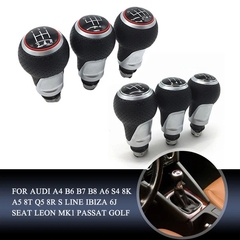 For Audi A4 B6 B7 B8 A6 S4 8K A5 8T Q5 8R S Line Ibiza 6J Seat Leon Mk1 Passat Golf Gear Stick Knob Head Lever Shifter Stick Pen
