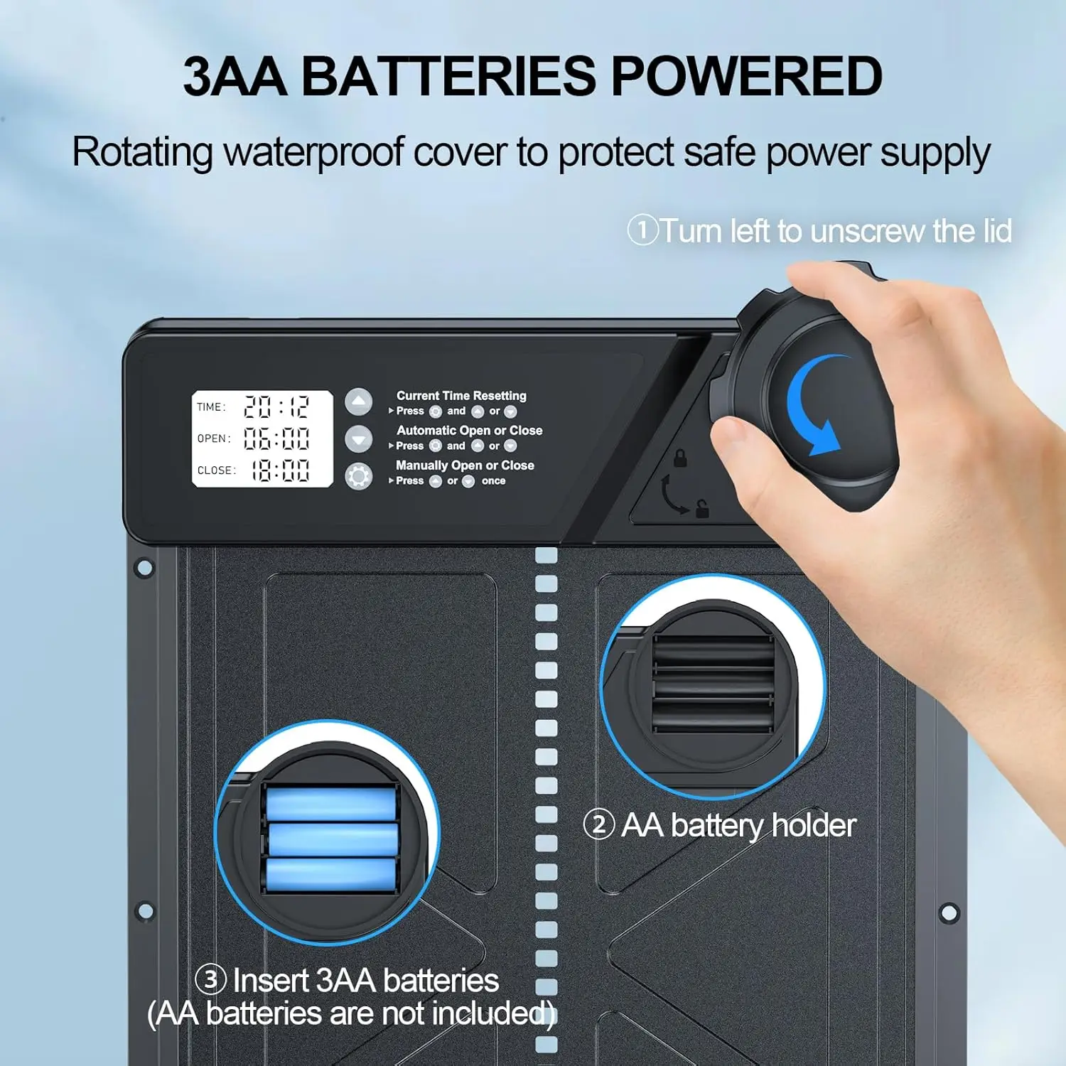 Temporizador automático para gallinero, puerta inteligente de inducción antipellizco para casa de pollos, puerta eléctrica para aves de corral para granja