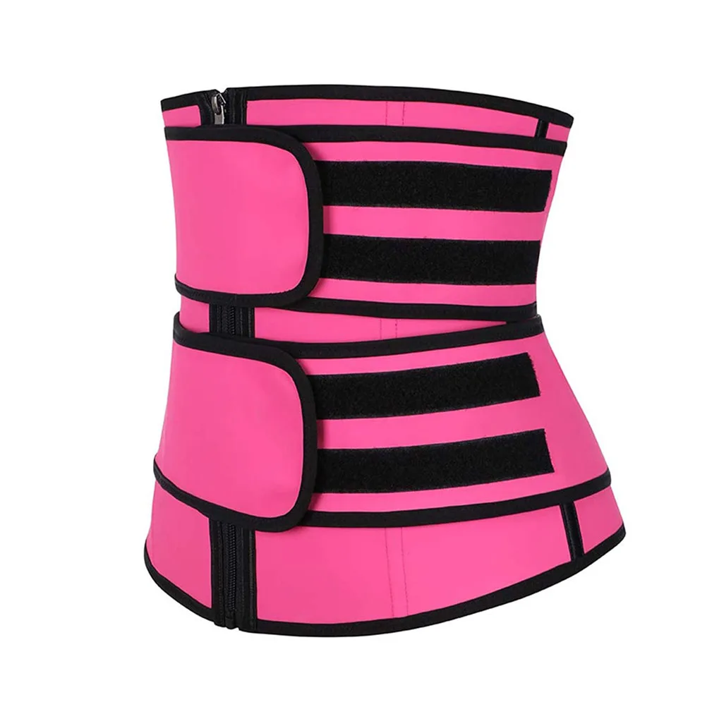 

Waist Shaper Double Belt Women Bodysuit Shaper Firm Control Waist Trainer Comfortable 3Xl Pink