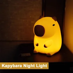 Capybara Night Light Dimmable Bedside Lamp 2 Gear Nursery Nightlight USB Charging Atmosphere Light for Home Bedroom Decor