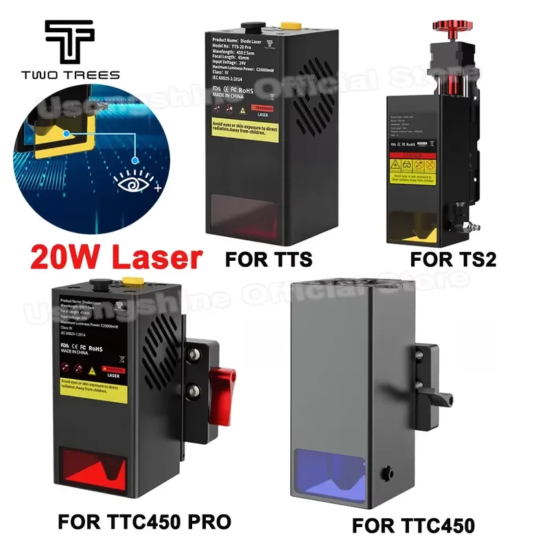20W Module 450nm Continuous Fast High Precision CNC Cutting Engraver Printer Cutter for TTS/TS2/TTC450/TTC450 Pro