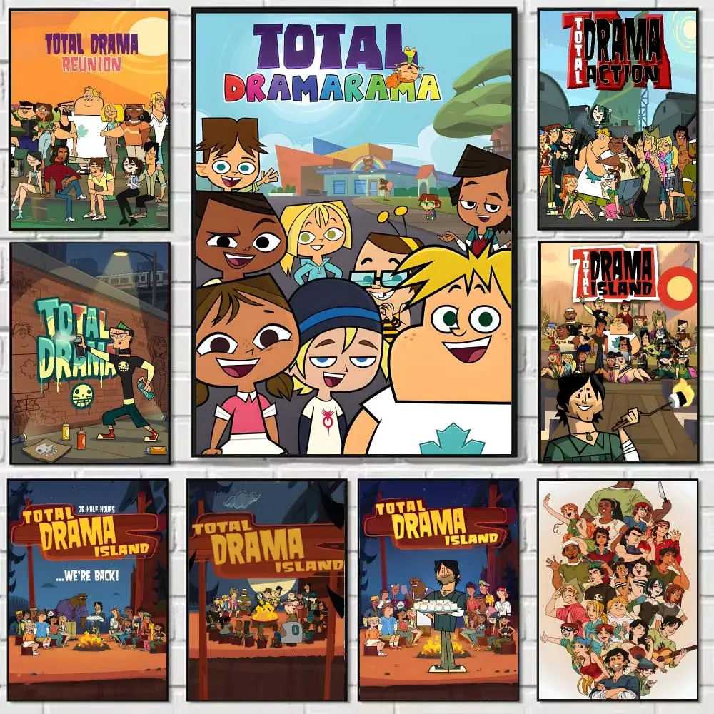 Comedy Animation T-Total Drama Poster Self-adhesive Art Waterproof Paper Sticker Coffee House Bar Dorm Room Wall Decor