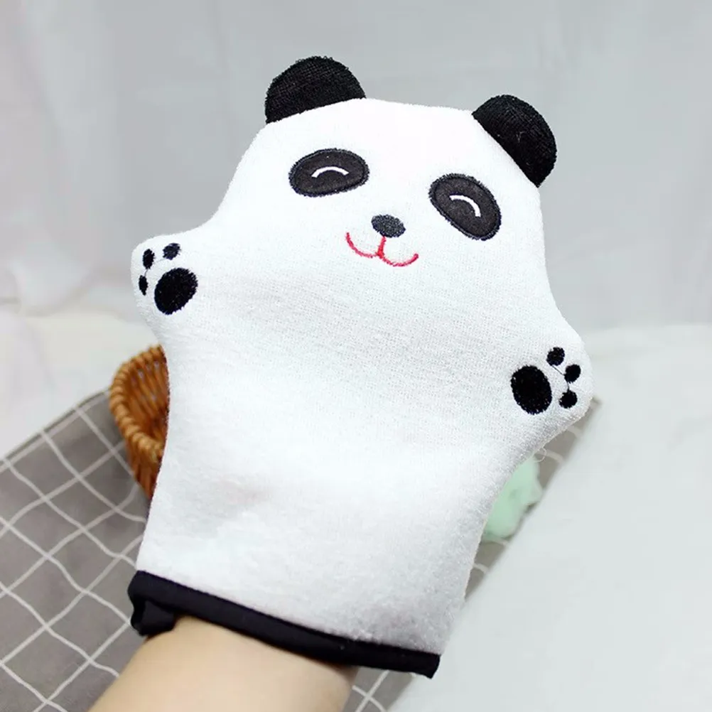 

4pcs Bathing Gloves Cartoon Animal Shaped Exfoliating Body Scrubber Kids Baby Washcloths Back Cleaning Mitts Bathing Supplies