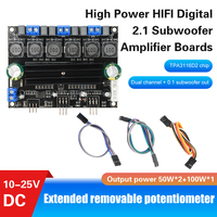 TPA3116D2 DC10-25V Hifi Digital Audio Amplifier Board 50W*2+100W High Power 2.1 Channel Subwoofer With Extension Cable