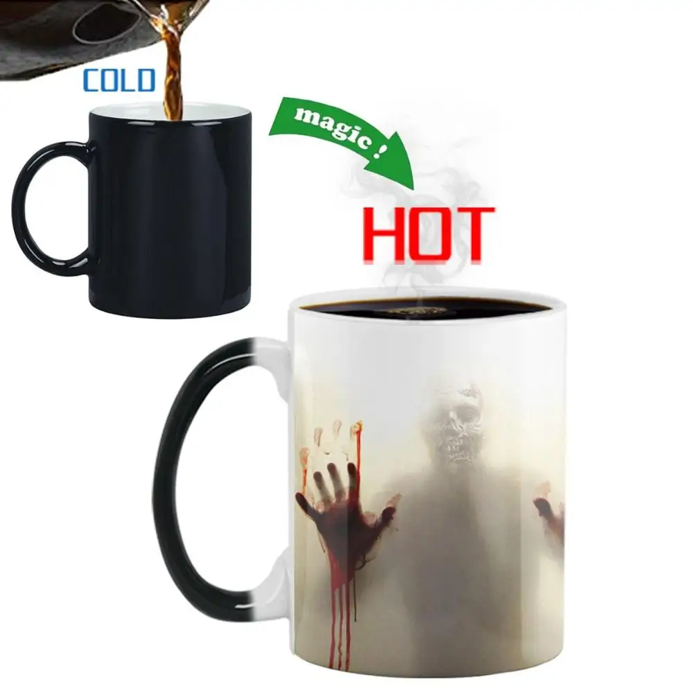 Zombie Thermochromic Color Changing Creative Novelty Heat Sensitive Coffee Mug Drinkware Tea Cup Milk Bottle