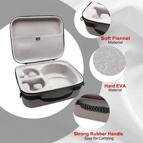 LTGEM Estuche de transporte compatible con Sony PlayStation PSVR2, estuche protector de almacenamiento de viaje con correa para el hombro, gris (solo estuche