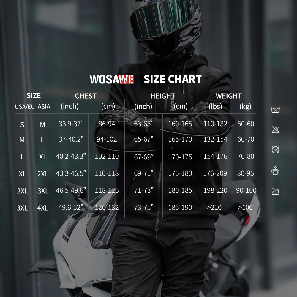 WOSAWE Winter Warm Cycling Jackets Outdoor Warm Fleece Coat Thermal Motocross Bike Jacket insert Shoulder Elbow Back Protector