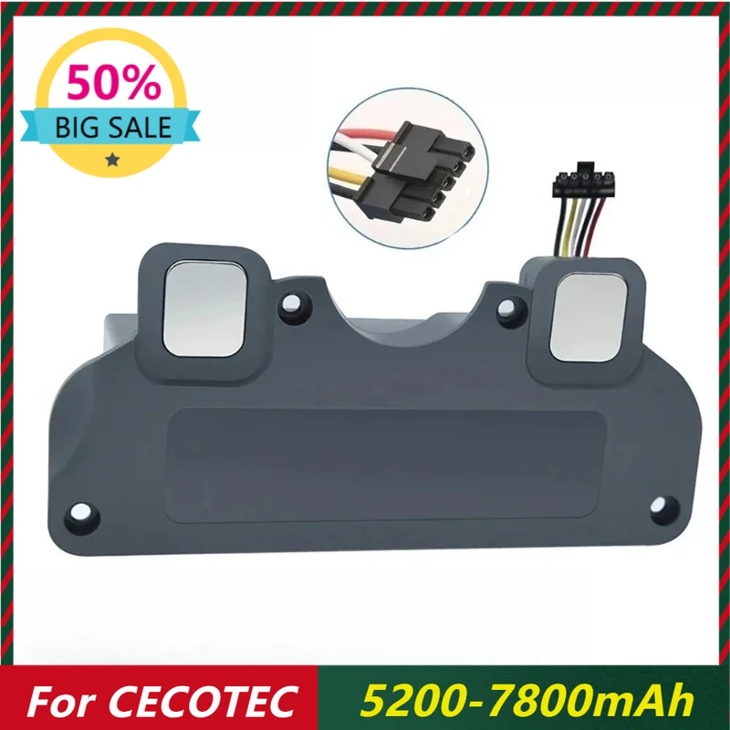 

5200-7800mAh Replacement Battery for CECOTEC CONGA 4090 4490 4590 4690 Robot Vacuum Cleaner Accessories Spare Parts Tool