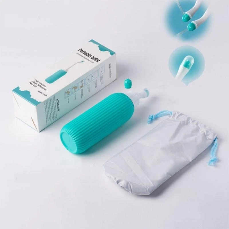 U2JC Travel Bidet Handheld Elbow Nozzle Bidet Sprayer Portable Butt Shower Private Parts Flushing Device Manual Press Flush