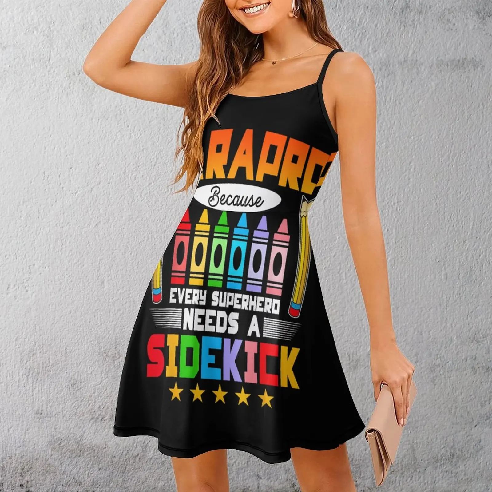 

Женское платье на бретельках с изображением супергероя Sidekick, крутое сексуальное женское платье с рисунком, забавная новинка, коктейльное платье на подтяжках
