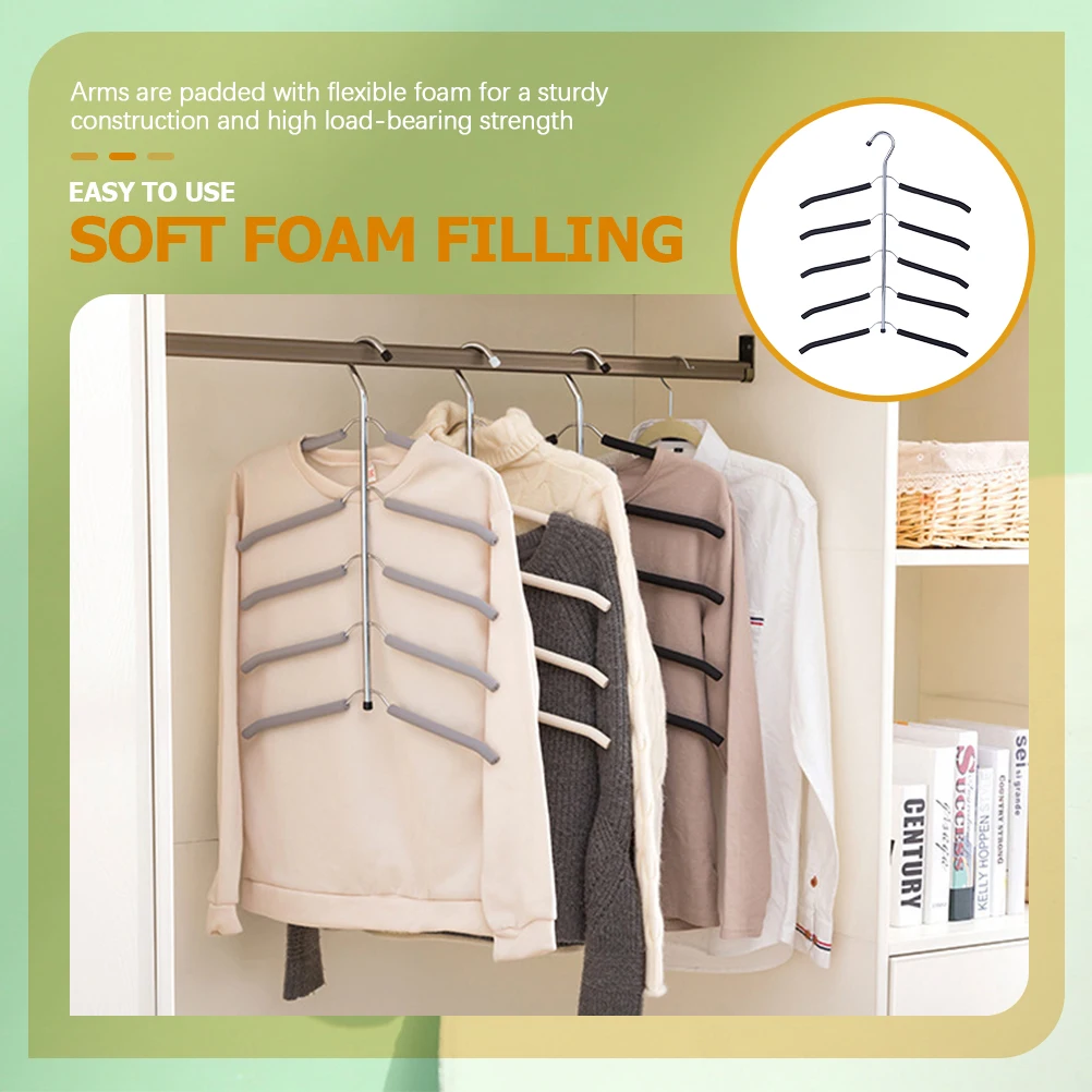 

2Pcs Hangers Space Saving Closet ganization Multilayer Storage Clothes Rack Black Tank Top Bra Coat Flexible Foam Sturdy