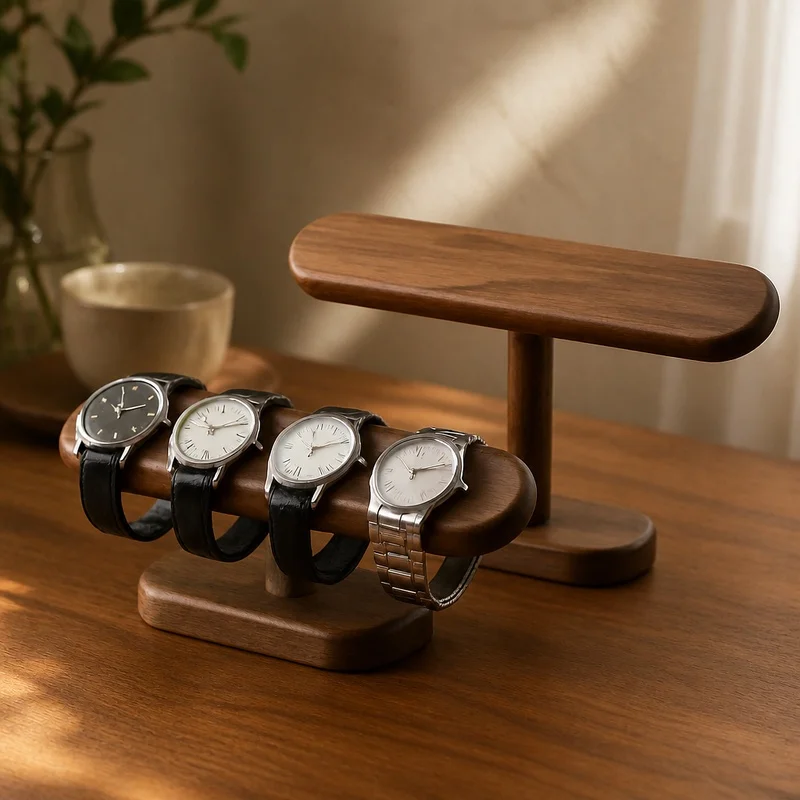 Countertop Organizer for Chains and Anklets, Wooden Display Stand for Jewelry and Watches